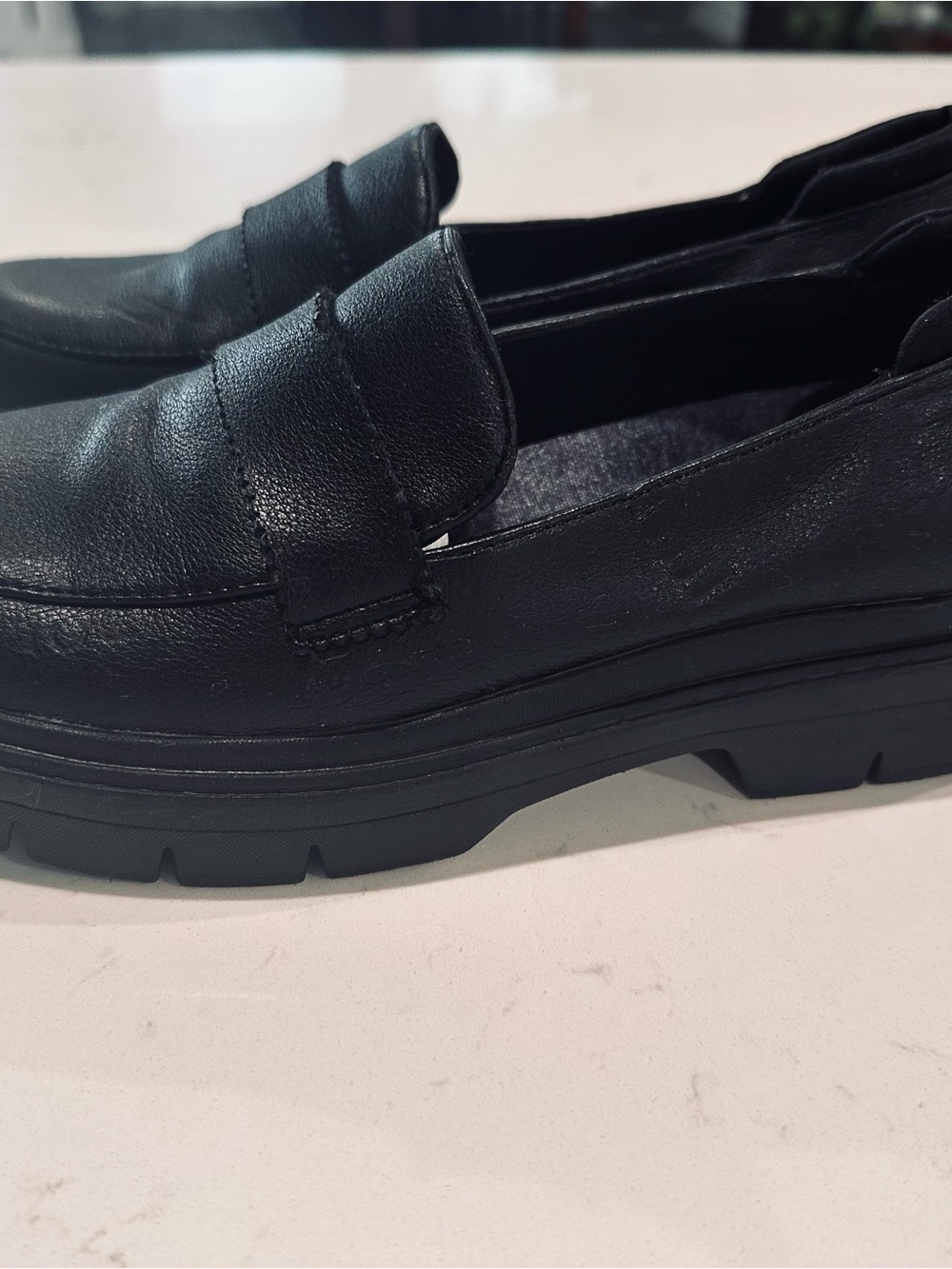 Dr. Scholl's Black Leather Penny Loafers